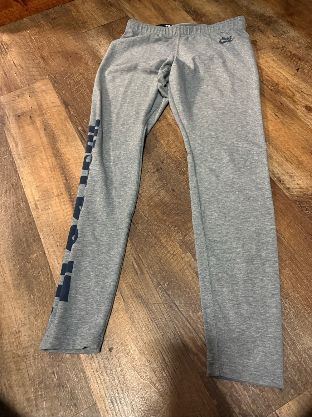 Nike Grey Leggings with Navy Side Logo